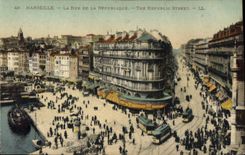 CPA Marseille la Rue de la Republique Tramway