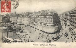 CPA Marseille la Rue de la Republique Tramway