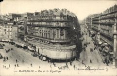 CPA Marseille la Rue de la Republique Tramway