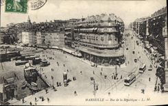 CPA Marseille la Rue de la Republique Tramway