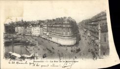 CPA Marseille la Rue de la Republique Tramway