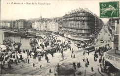 CPA Marseille Rue de la Republique Tramway  