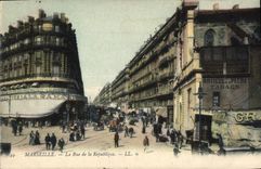 CPA Marseille Rue de la Republique Tramway  