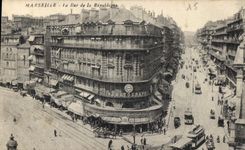 CPA Marseille Rue de la Republique Tramway  