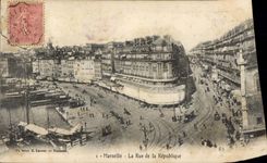 CPA Marseille Rue de la Republique Tramway  