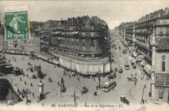 CPA Marseille Rue de la Republique Tramway  
