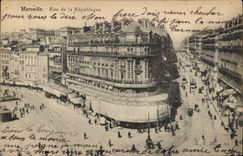 CPA Marseille Rue de la Republique Tramway  