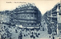 CPA Marseille Rue de la Republique Tramway  
