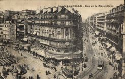 CPA Marseille Rue de la Republique Tramway  