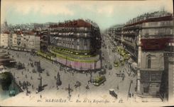 CPA Marseille Rue de la Republique Tramway  