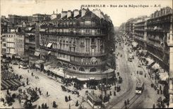 CPA Marseille Rue de la Republique Tramway  