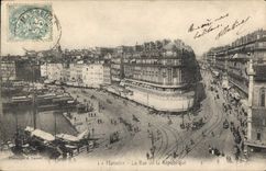CPA Marseille Rue de la Republique Tramway  