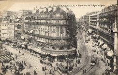 CPA Marseille Rue de la Republique Tramway  