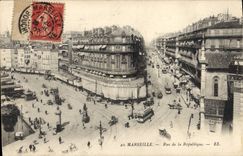 CPA Marseille Rue de la Republique Tramway  