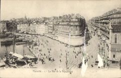 CPA Marseille la Rue de la Republique Tramway  