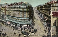 CPA Marseille la Rue de la Republique Tramway  