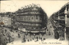 CPA Marseille Rue de la Republique Tramway  