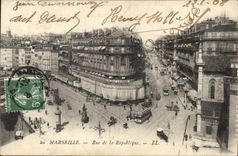 CPA Marseille Rue de la Republique Tramway  