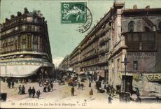 CPA Marseille la Rue de la Republique Tramway  
