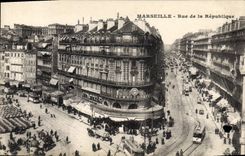 CPA Marseille Rue de la Republique Tramway  