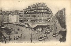 CPA Marseille Rue de la Republique Tramway  