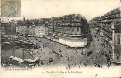 CPA Marseille la Rue de la Republique Tramway  