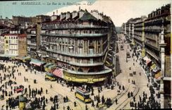 CPA Marseille la Rue de la Republique Tramway  