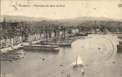 CPA Marseille Panorama du Quai du Port Bateaux
