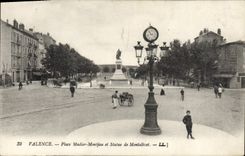 CPA Valence Place Madier Montjau et Statue de Montalivet 