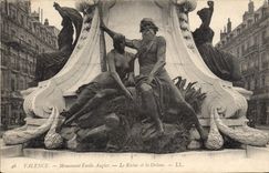 CPA Valence Monument Emile Augier Le Rhone et la Drome 