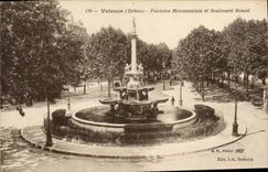 CPA Valence Drome Fontaine Monumentale et Boulevard Bancel 