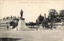 CPA Valence place et statue Championnet 