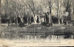 CPA La drome illustree montelimar statue du chasseur etle rond point