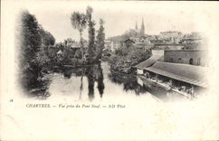 CPA Chartres Vue prise du Pont Neuf Lavoir