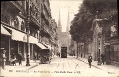 CPA Bordeaux Rue Vital Carles Automobile Tramway