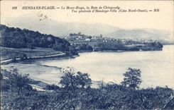 CPA Hendaye Plage Le Mont Haya la Baie de Chingoudy vue generale d'Hendaye ville(cote Nord ouest)