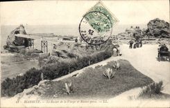 CPA Biarritz Le Rocher de la Vierge et Rocher perce