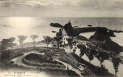 CPA Biarritz Le Rocher de la Vierge (Effet de Nuit)