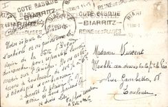CPA Biarritz Le Rocher de la Vierge a travers les Tamaris (etude artistique)