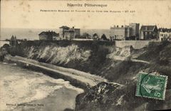 CPA Biarritz Pittoresque Perepective Miramar et Falaise de la Cote des Basques 