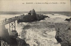 CPA Le Rocher de la Vierge et la Passerelle