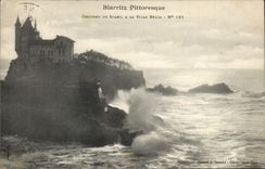 CPA Biarritz Pittoresque Coucher du Soleil a la Villa Belza