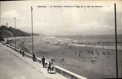 CPA Biarritz Le Boulevard Maritime et Plage de la Cote des Basques