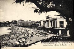 CPA Biarritz La Grande Plage Casino Municipale et Hotel du Palais