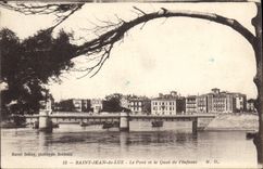 CPA Saint Jean de Luz Le Pont et le Quai de l'Infante
