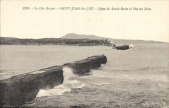 CPA Saint Jean de Luz Digue de Sainte Brbe et vue sur Socoa