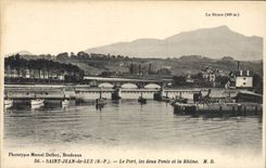 CPA Saint Jean de Luz Le Port les deux Ponts et la Rhune