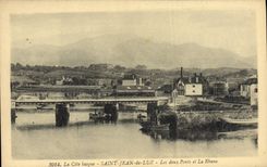 CPA Saint Jean de Luz La Cote basque Les deux points et la Rhune