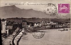 CPA Saint Jean de Luz Vue d'ensemble de la Plage et la Rhune