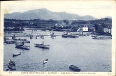 CPA Saint Jean de Luz Le Port Les Deux Ponts et la Rhune
